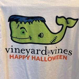 Vineyard Vines Halloween Shirt - Boys Small S 8-10 LS White Frankenstein